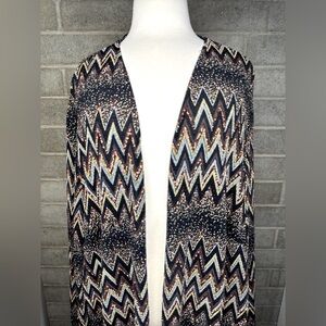 Shiny Glam long sleeve Large Open Front Metallic